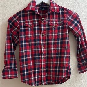 GAP Red and Blue Button Down Shirt Plaid Flannel